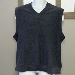Greg Norman Heather Gray Sleeveless Golf V-Neck Vest- Medium